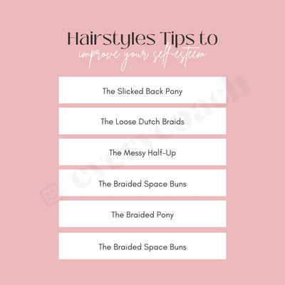 Hairstyles Tips To Improve Your Self-Esteem Instagram Post Canva Template