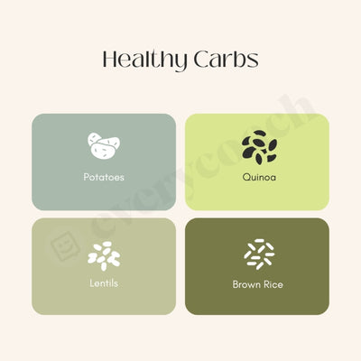 Healthy Carbs Instagram Post Canva Template