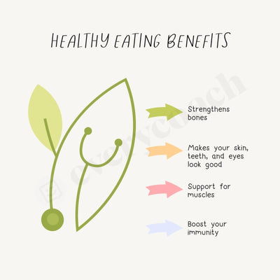 Healthy Eating Benefits Instagram Post Canva Template