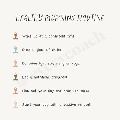 Healthy Morning Routine Instagram Post Canva Template