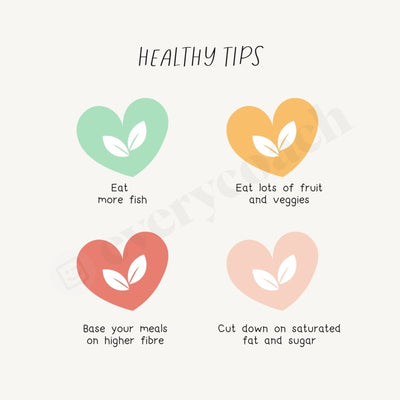 Healthy Tips Instagram Post Canva Template