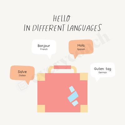 Hello In Different Languages Instagram Post Canva Template