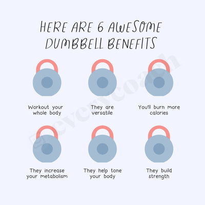 Here Are 6 Awesome Dumbbell Benefits Instagram Post Canva Template