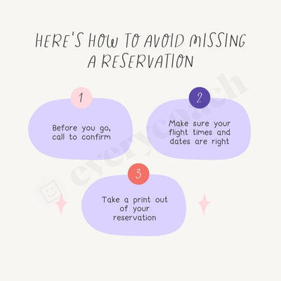 Heres How To Avoid Missing A Reservation Instagram Post Canva Template