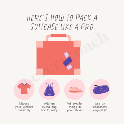 Heres How To Pack A Suitcase Like Pro Instagram Post Canva Template