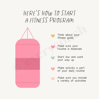 Heres How To Start A Fitness Program Instagram Post Canva Template