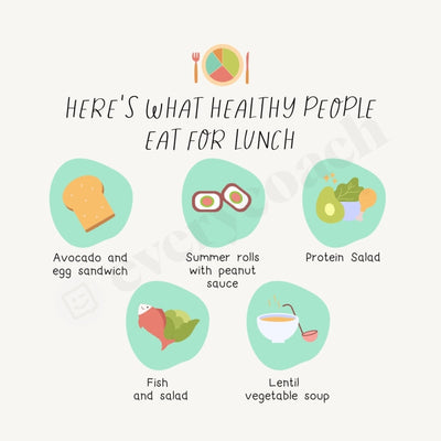Heres What Healthy People Eat For Lunch Instagram Post Canva Template