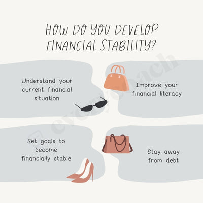 How Do You Develop Financial Stability Instagram Post Canva Template