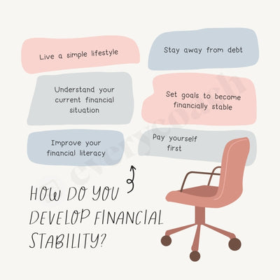 How Do You Develop Financial Stability Instagram Post Canva Template