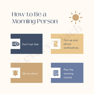 How To Be A Morning Person Instagram Post Canva Template
