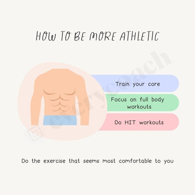 How To Be More Athletic Instagram Post Canva Template