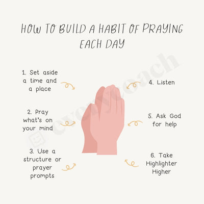 How To Build A Habit Of Praying Each Day Instagram Post Canva Template