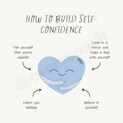How To Build Self-Confidence Instagram Post Canva Template