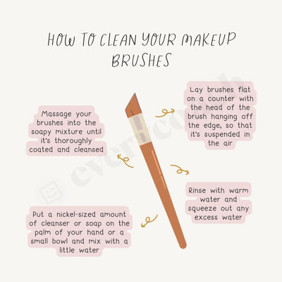 How To Clean Your Makeup Brushes Instagram Post Canva Template