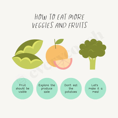 How To Eat More Veggies And Fruits Instagram Post Canva Template