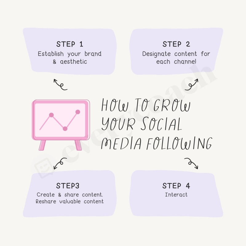 How To Grow Social Media Following Instagram Post Canva Template