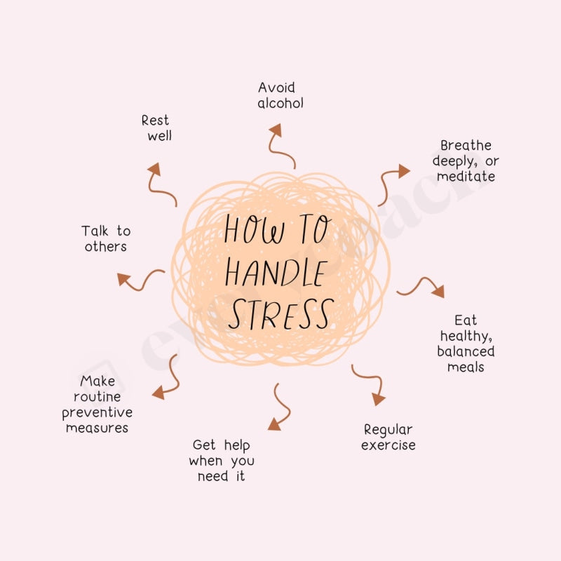 How To Handle Stress Instagram Post Canva Template