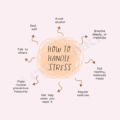 How To Handle Stress Instagram Post Canva Template