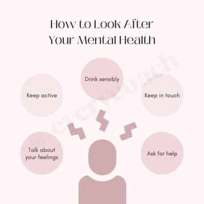 How To Look After Your Mental Health Instagram Post Canva Template