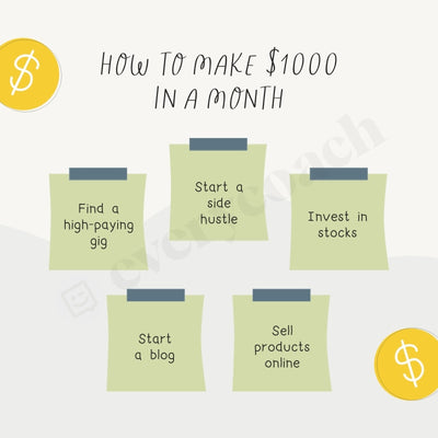 How To Make $1000 In A Month Instagram Post Canva Template