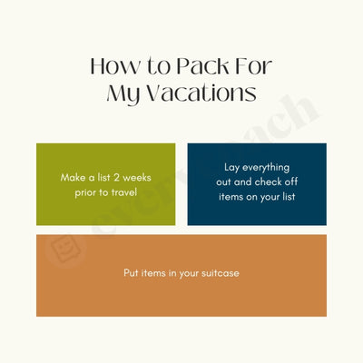 How To Pack For My Vacations Instagram Post Canva Template