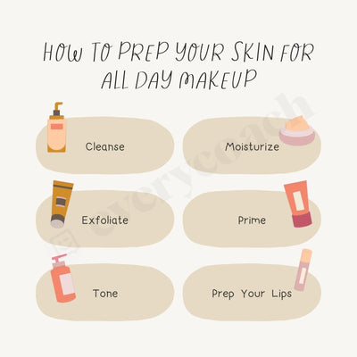 How To Prep Your Skin For All Day Makeup Instagram Post Canva Template