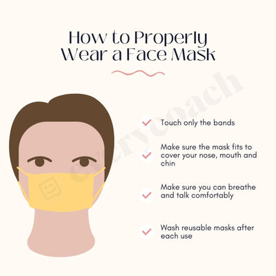 How To Properly Wear A Face Mask Instagram Post Canva Template