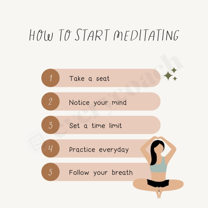 How To Start Meditating Instagram Post Canva Template