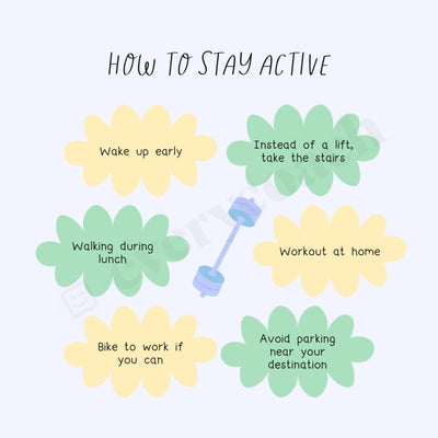 How To Stay Active Instagram Post Canva Template