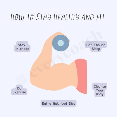 How To Stay Healthy And Fit Instagram Post Canva Template