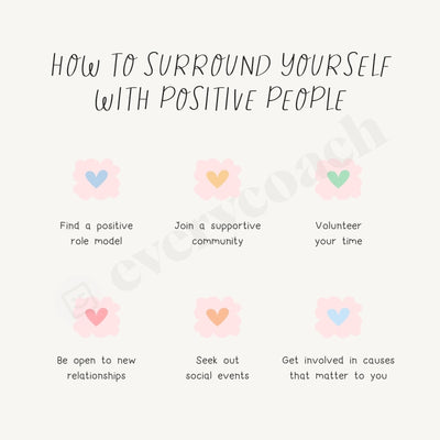 How To Surround Yourself With Positive People Instagram Post Canva Template