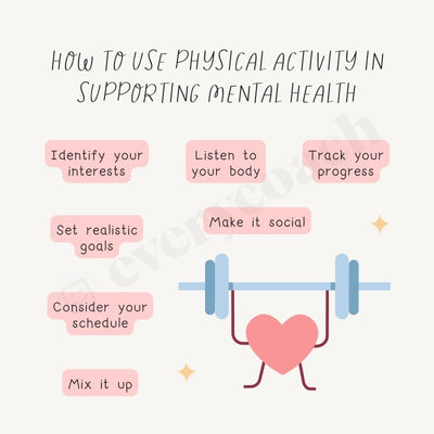 How To Use Physical Activity In Supporting Mental Health Instagram Post Canva Template