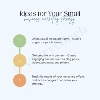 Ideas For Your Small Business Marketing Strategy Instagram Post Canva Template