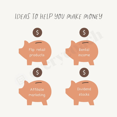 Ideas To Help You Make Money Instagram Post Canva Template
