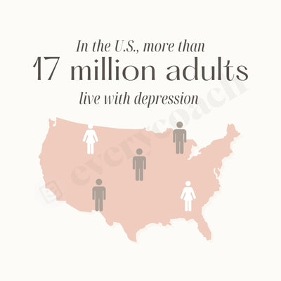 In The U.s. More Than 17 Million Adults Live With Depression Instagram Post Canva Template
