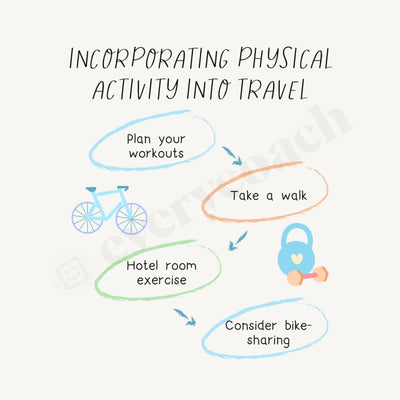 Incorporating Physical Activity Into Travel Instagram Post Canva Template