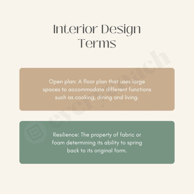 Interior Design Terms Instagram Post Canva Template