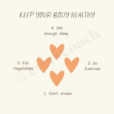 Keep Your Body Healthy Instagram Post Canva Template
