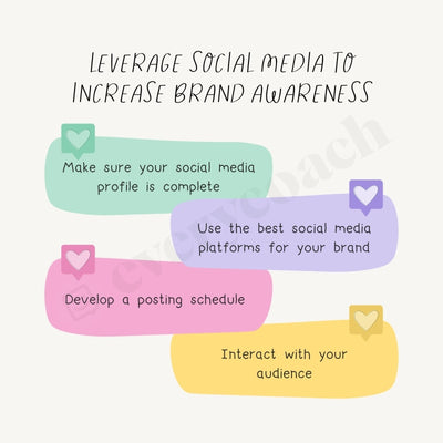 Leverage Social Media To Increase Brand Awareness Instagram Post Canva Template