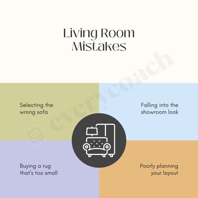 Living Room Mistakes Instagram Post Canva Template