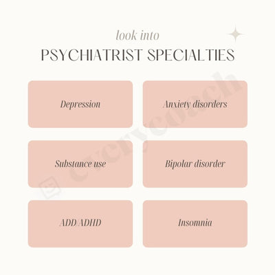 Look Into Psychiatrist Specialties Instagram Post Canva Template