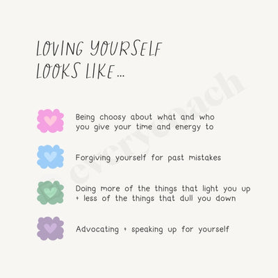 Loving Yourself Looks Like Instagram Post Canva Template