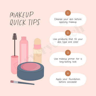 Makeup Quick Tips Instagram Post Canva Template