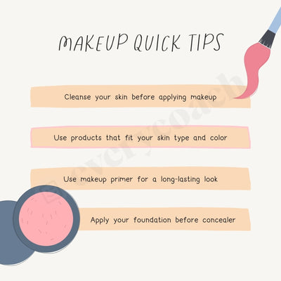 Makeup Quick Tips Instagram Post Canva Template