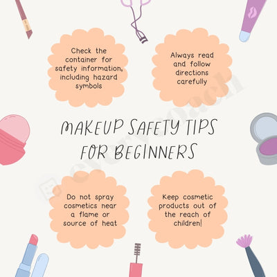 Makeup Safety Tips For Beginners Instagram Post Canva Template