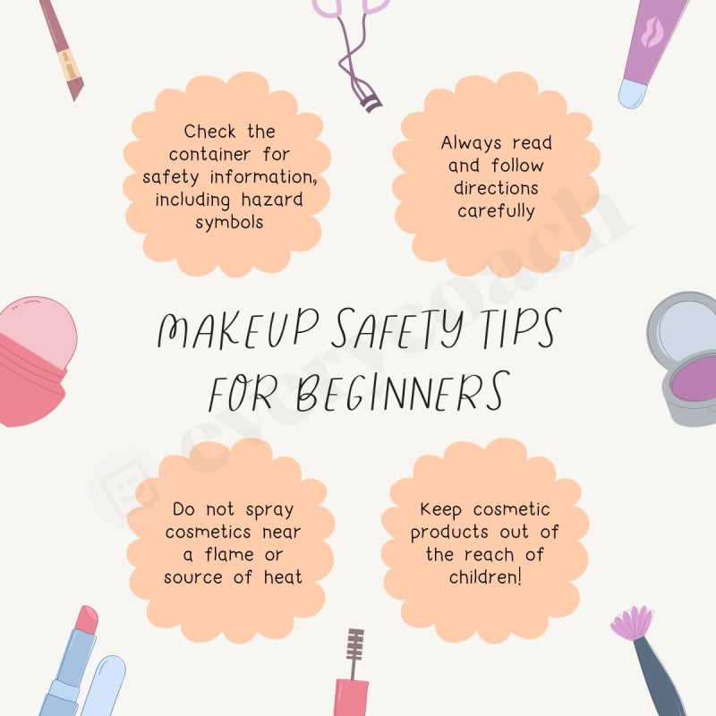Makeup Safety Tips For Beginners Instagram Post Canva Template