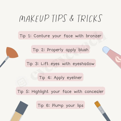 Makeup Tips & Tricks Instagram Post Canva Template