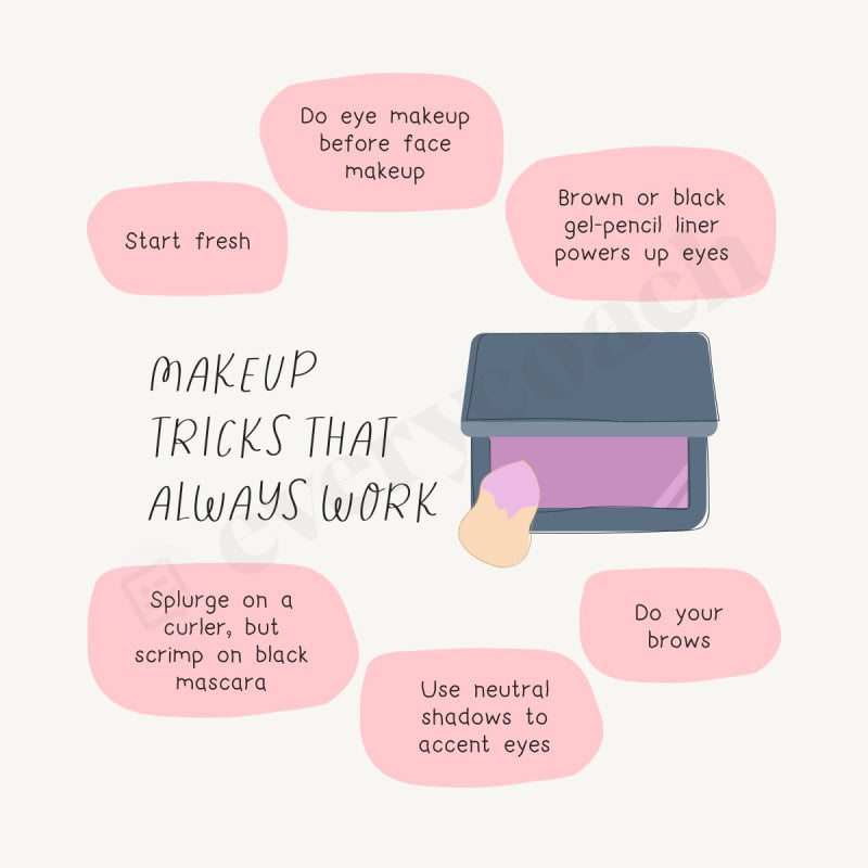 Makeup Tricks That Always Work Instagram Post Canva Template