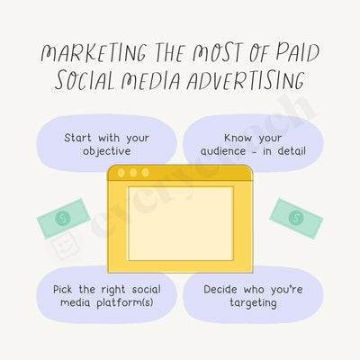 Marketing The Most Of Paid Social Media Advertising Instagram Post Canva Template