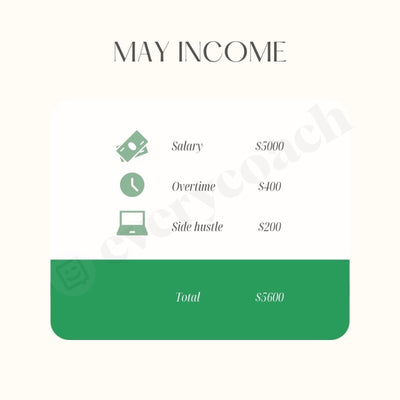 May Income Instagram Post Canva Template